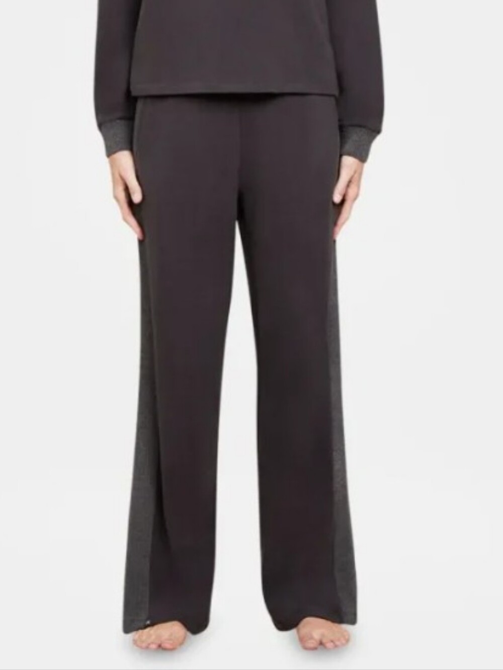 Barefoot Dreams Malibu Collection Brushed Fleece Mix Pant in Carbon